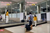 Lại thêm cô gái vô tư đứng trên băng chuyền sân bay quay video 'sống ảo'