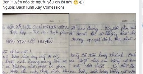 Thư xin lỗi người yêu theo form văn bản hành chính khiến dân mạng 