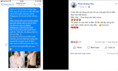 Phan Hoàng Thu công khai tin nhắn tỏ tình thủ môn Văn Lâm.