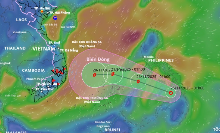 Đêm nay, áp thấp nhiệt đới sẽ vào Biển Đông, sau đó có thể thành bão số 15