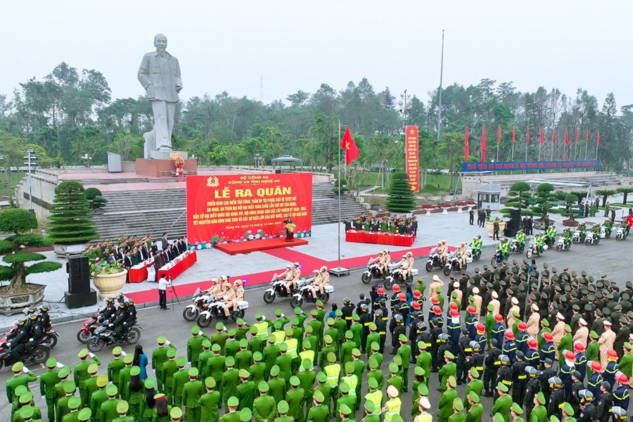 Nghệ An: Đồng loạt ra quân cao điểm tấn công, trấn áp tội phạm, bảo vệ an ninh, an toàn các sự kiện lớn và Tết Nguyên đán 2026