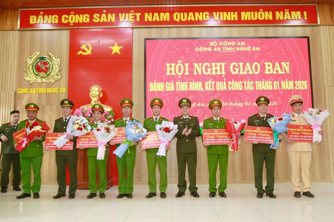 Công an Nghệ An tổ chức Hội nghị giao ban đánh giá tình hình, kết quả công tác tháng 01 năm 2026