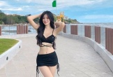 Bạn gái Lê Minh Bình diện váy cúp ngực, hấp háy vòng 1 tròn trịa