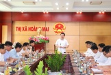 Chủ tịch UBND tỉnh Nguyễn Đức Trung làm việc với lãnh đạo thị xã Hoàng Mai