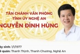 Chân dung tân Chánh Văn phòng Tỉnh ủy Nghệ An Nguyễn Đình Hùng