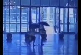Clip: Cầm ô đi bộ dưới mưa, 2 người bất ngờ bị sét đánh trúng