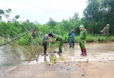 Lãnh đạo Công an tỉnh kiểm tra công tác ứng phó và khắc phục hậu quả sau mưa lớn