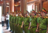 Đoàn nghệ thuật trống hội Học viện tổ chức sinh hoạt chính trị tại Khu Di tích Kim Liên, huyện Nam Đàn, tỉnh Nghệ An