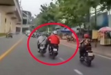 Xác minh clip nam thanh niên đi xe máy bị người khác đuổi theo đạp ngã nhào