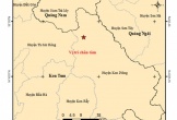 Xảy ra 3 trận động đất tại Kon Tum và Quảng Nam