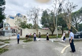 Cán bộ, công chức, viên chức và người lao động Văn phòng UBND tỉnh tích cực tham gia dọn dẹp vệ sinh môi trường sau cơn bão số 10