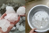 Mưa đá trút xuống Nghệ An, người dân mang chăn che ô tô
