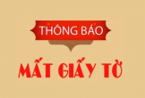 Thông báo mất giấy tờ