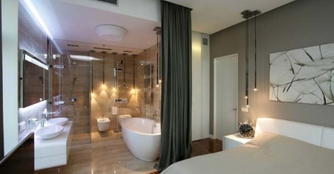 Có nên thiết kế phòng tắm trong phòng ngủ?