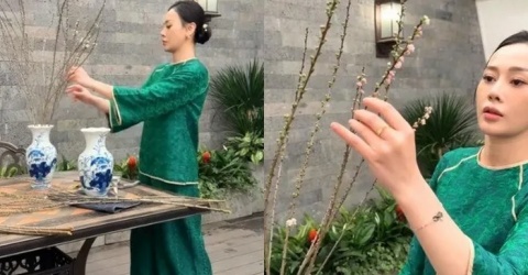 Cận cảnh biệt thự bạc tỷ ngập sắc Tết của Phương Oanh