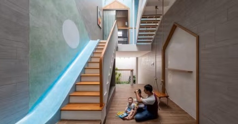 ‘Trầm trồ’ nhà ống có cả khu vui chơi cho trẻ