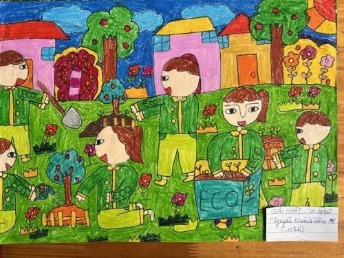 Hơn 400 trẻ em  tham gia vẽ tranh “Sắc màu thiên nhiên”