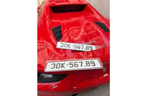 Biển số 30K-567.89 trúng đấu giá 12,57 tỷ đăng ký cho Ferrari 488 Spider?